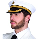 White captain's hat with golden anchor