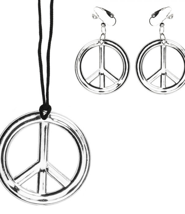 set peace necklace + earrings