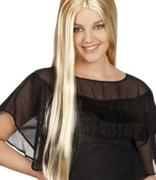 pruik blond lang haar