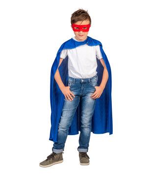 Blauwe superheld jongen (one size)