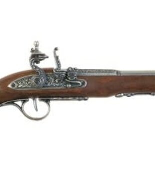 Pistolet à silex du XVIIIe siècle. C. Denix