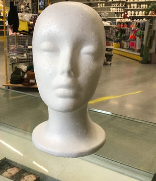 Piepschuim paspop Isimo kop/hoofd 27cm