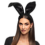 Diadeem konijnenoren Fluff zwart