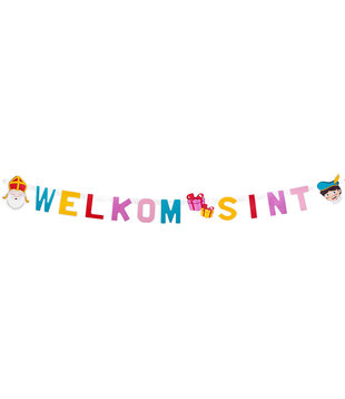 Kartonnen letterslinger 'Welkom Sint' (1,5 m)