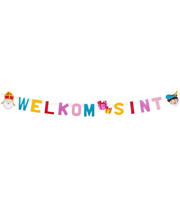 Kartonnen letterslinger 'Welkom Sint' (1,5 m)