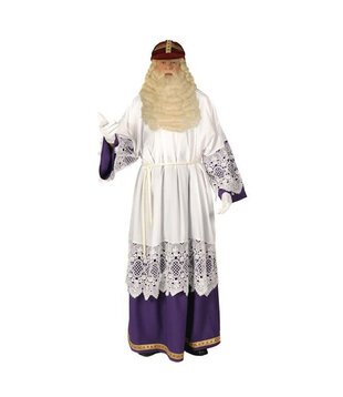 Luxe habijt met rok  wit/paars / onderkleed Sint(onesize)