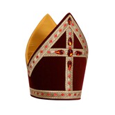 Saint Luxury conical mitre TV burgundy Sinterklaas