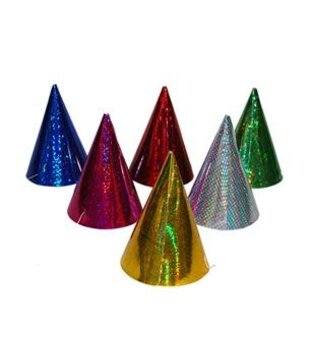 metallic partyhoedjes 6 stuks