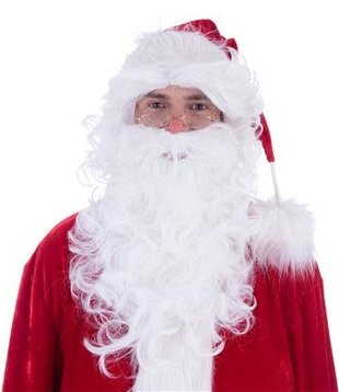 Pruik en baard kerstman