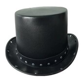 Leather-look Top Hat