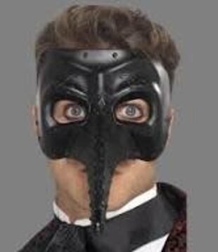 Venetiaans masker zwart snavel man