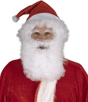 Pruik en baard kerstman