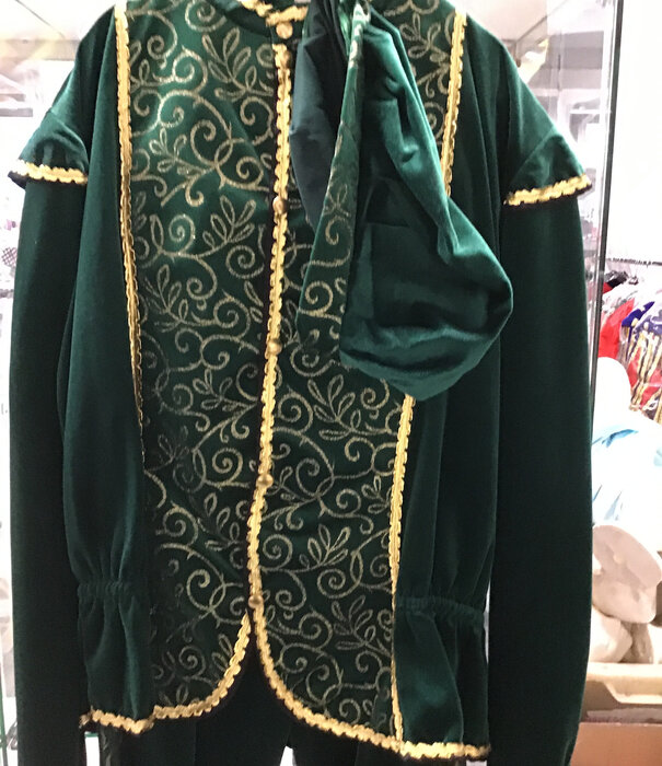 zwarte pietkostuum syn fluweel groen/zwart