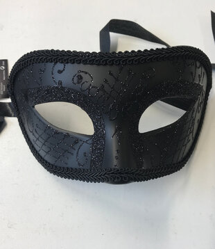 oogmasker zwart met glitter
