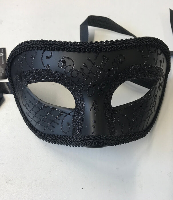 oogmasker zwart met glitter