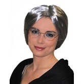oma pruik grijs met dot