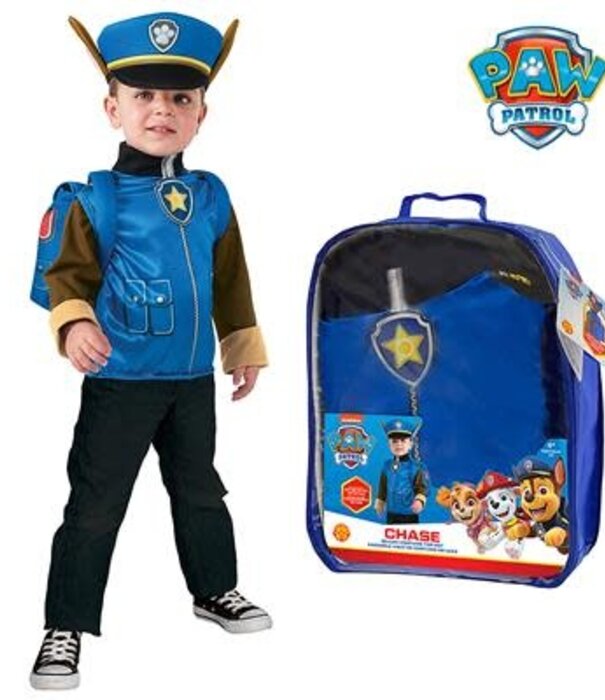 Paw Patrol Chase rugzak verkleedset 4-6j