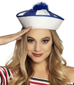 sailor cap white blue
