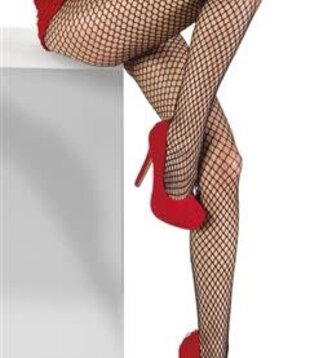 black fishnet stockings with large holes
