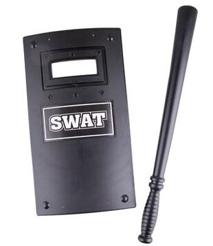 SWAT shield with baton