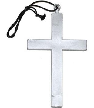 Necklace with silver-colored cross