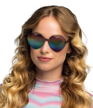 Party glasses Festival heart mirror black