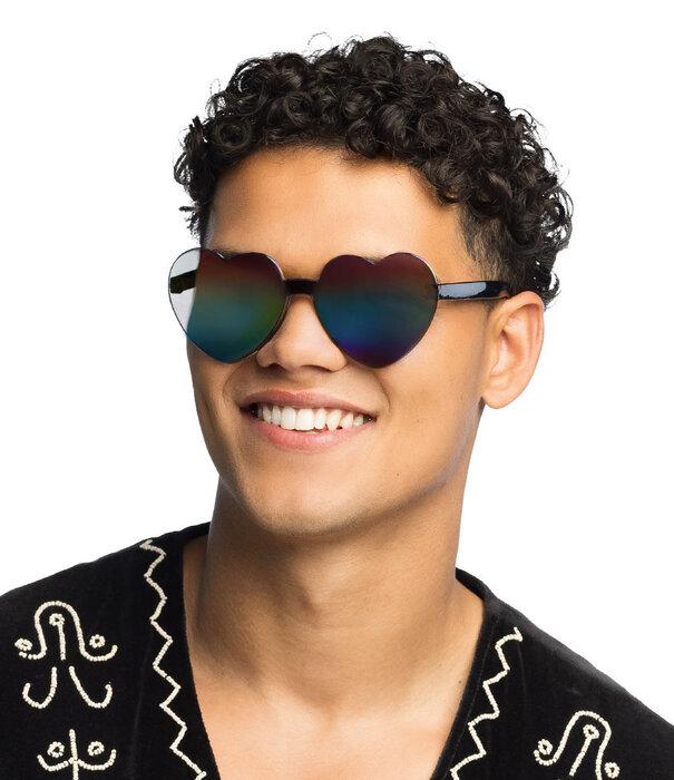 Party glasses Festival heart mirror black