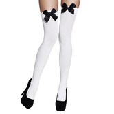 white/black bow socks