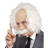 professor wig with mustache and glasses