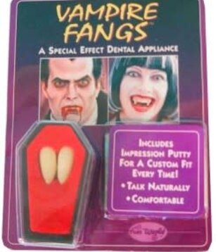 vampire teeth with coffin