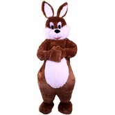 pluche bruin konijn deluxe met buikje