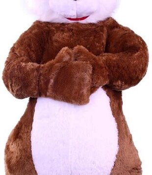 pluche bruin konijn deluxe met buikje
