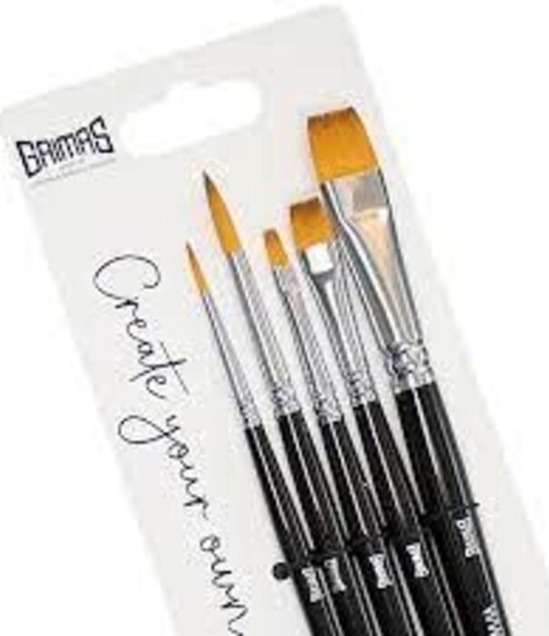 Brush set round/flat (round 2/6, flat 4/8/14)