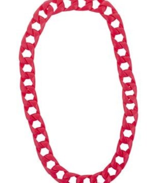 Necklace large links FLUO pink