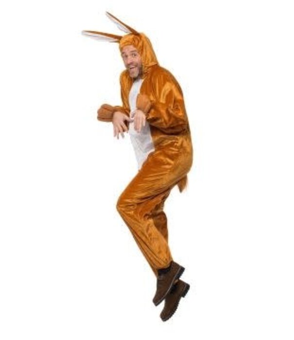 Easter bunny overalls brown