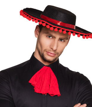 Spanish hat with pom-poms