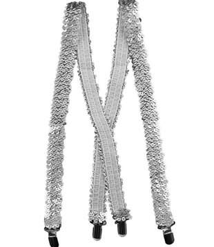 sequins suspenders silver