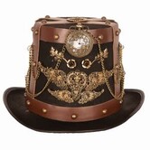 haut-de-forme steampunk en cuir