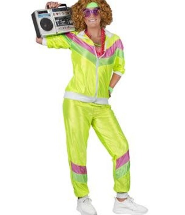 Jogging fluo geel 80's