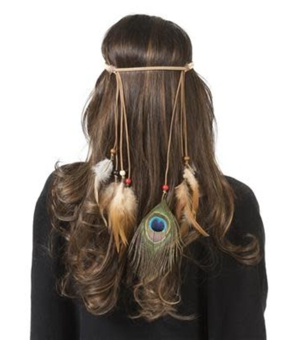Headband with feathers