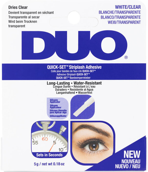 Colle à faux cils DUO Quick Set blanche, transparente / colle à faux cils blanche