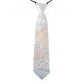 cravate paillettes argent