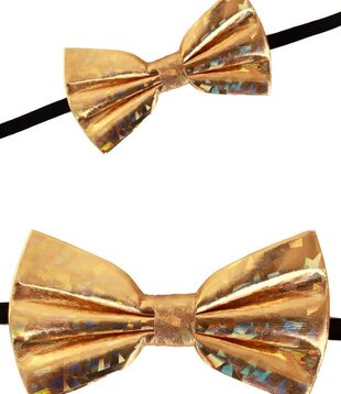 Nœud papillon holographique doré