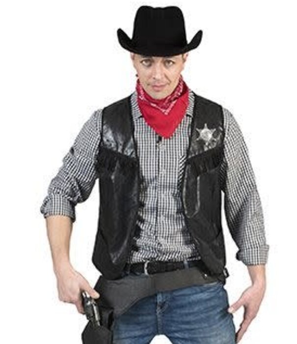 Funny Fashion Cowboy Vest zwart