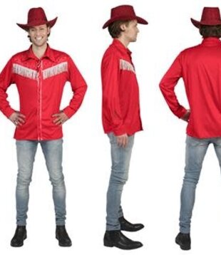 Line dance shirt / hemd cowboy rood