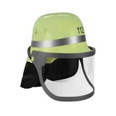Adjustable yellow firefighter helmet