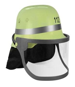 Adjustable yellow firefighter helmet