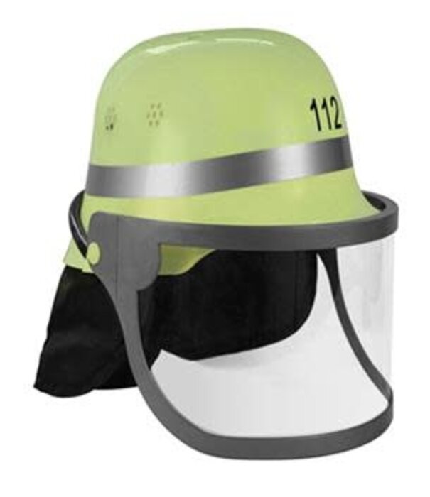 Adjustable yellow firefighter helmet