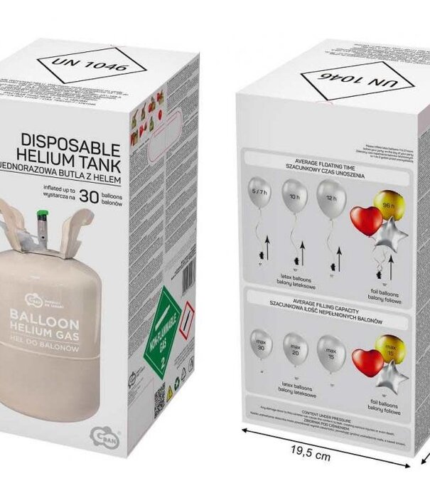 Helium tank / bottle for 30 balloons