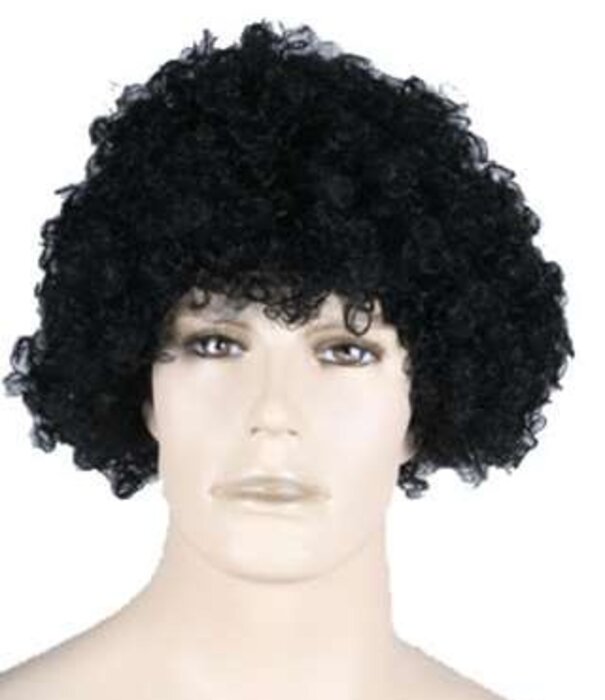 Perruque bouclée noire